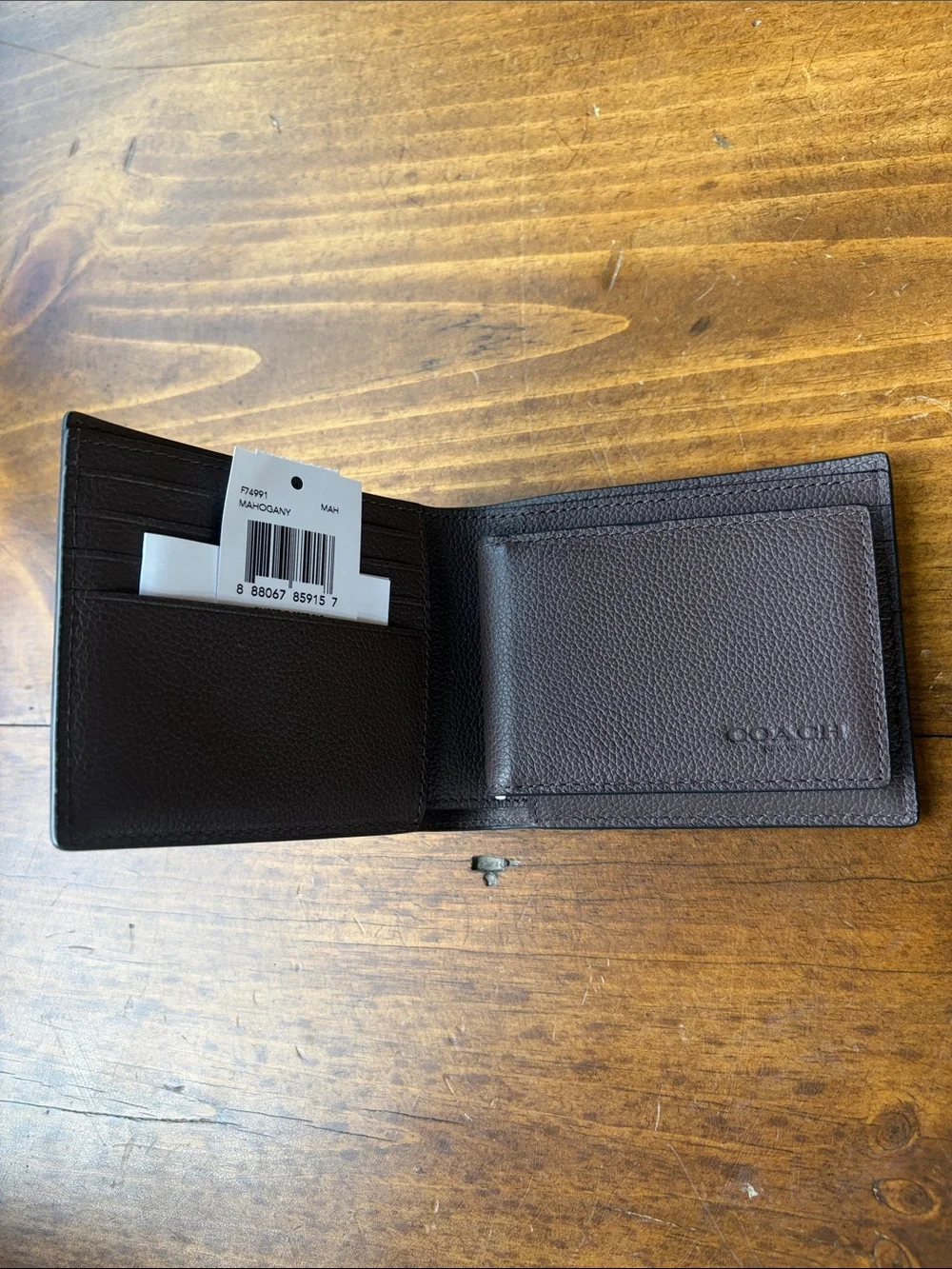 Coach Men’s Brown Mahogany Leather Wallet
